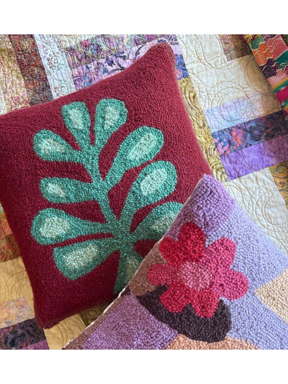 Jungalow Decorative Throw Pillows in Burgundy & Teal and Multi-Color Floral